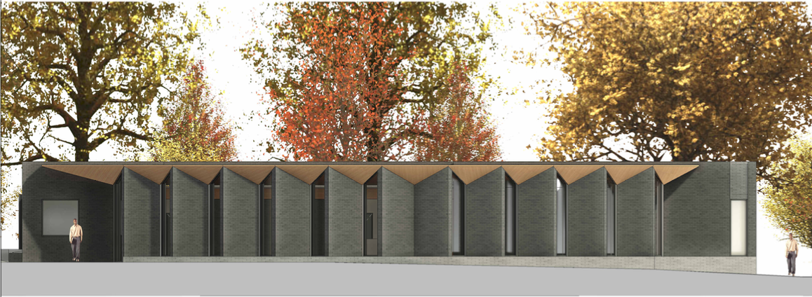 Architectural render of the proposed clubhouse