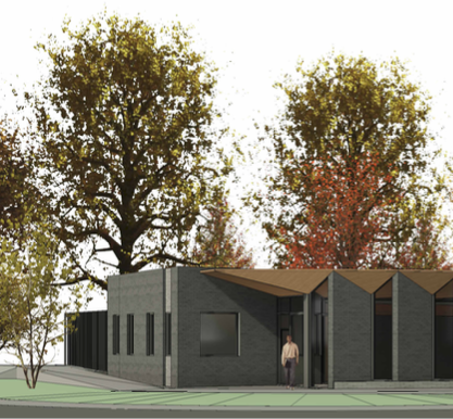 Architectural render of the proposed clubhouse (2 of 3)